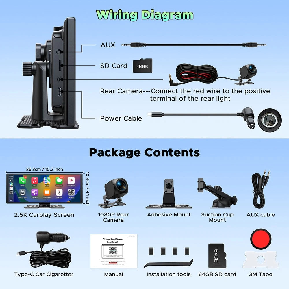 Drivesmart Pro 10.25" | Smart Display With Dual Dash Cameras