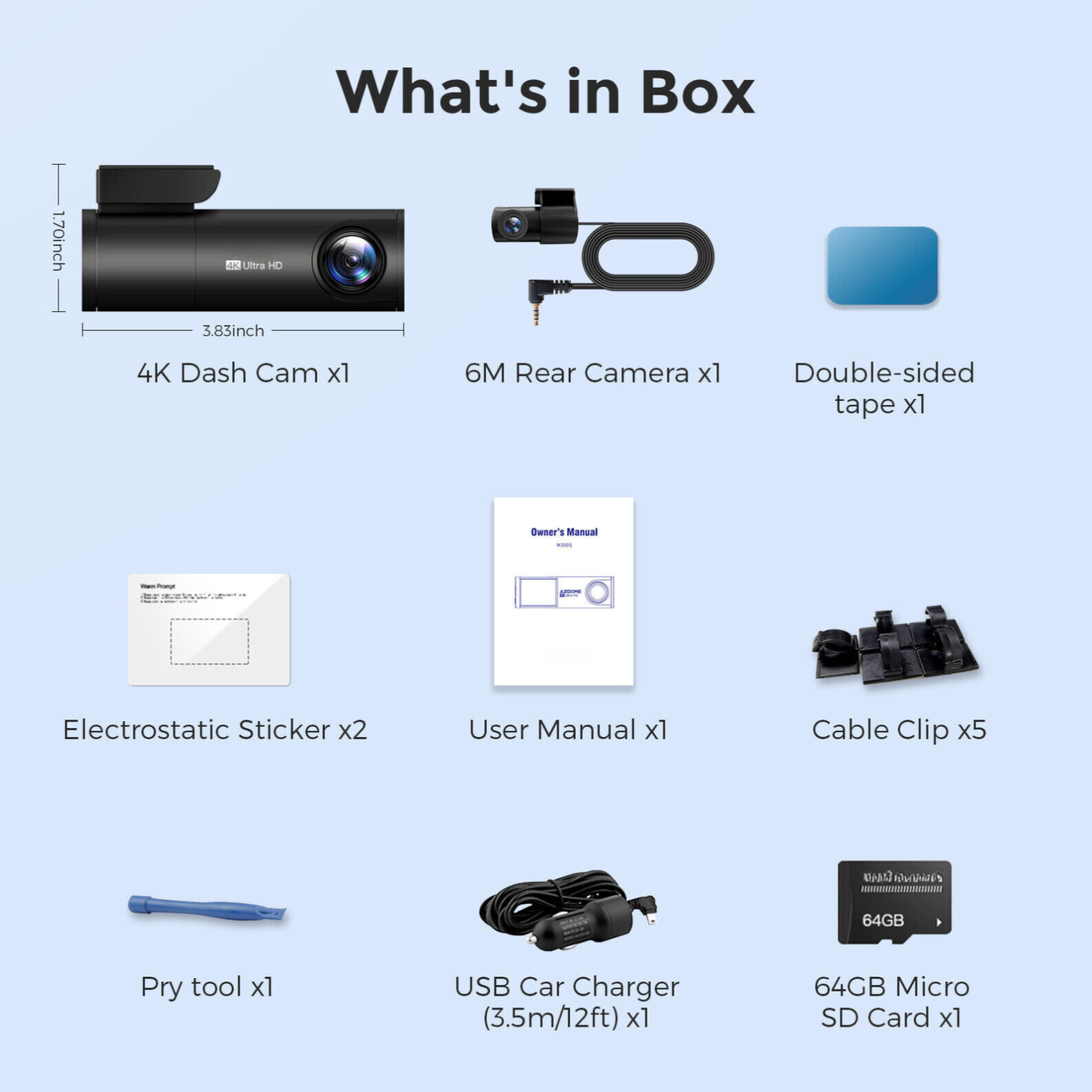 4K Front & Rear Dashcam Package